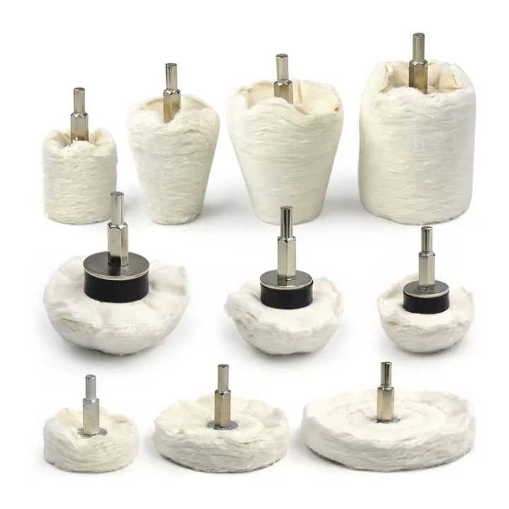 10 Pcs Drill Bit Polish,Flannel Polish, Hybrid Polishing Head Kit with