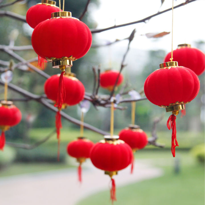 โคมไฟ-flocking-สีแดงขนาดเล็ก-โคมไฟตรุษจีน-diy-โคมไฟพลาสติกจีนตกแต่งงานแต่งงานตกแต่งปีใหม่30ชิ้น