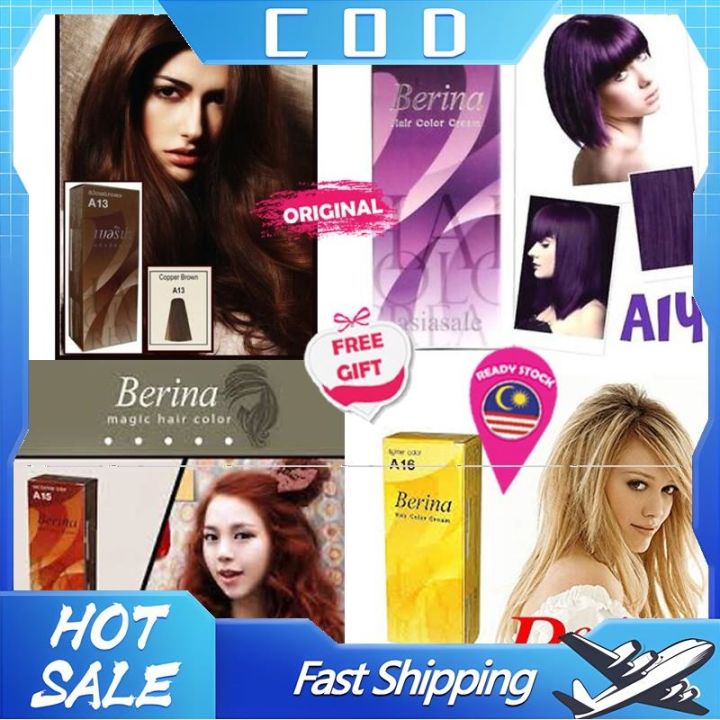 Berina Hair Color Light Ash Blonde A38 / Light Ash Brown A46 (Cream 60g +  Developer 60ml) Light Ash Blonde A38 | PGMall