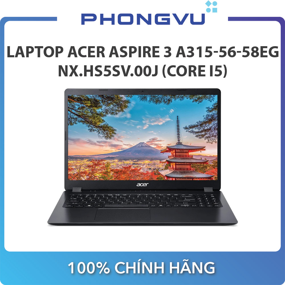Laptop Acer Aspire 3 A315-56-58EG NX.HS5SV.00J (15.6 inch Full HD/Intel Core i5-1035G1/4GB/256GB SSD/Windows 11 Home/1.7kg)