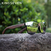 KINGSEVEN 2021 Natural Bamboo blackened Sunglasses Men Polarized Fashion Sun Glasses Original Women Oculos De Sol Masculino