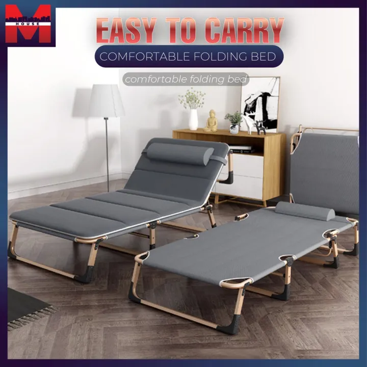 COD Outdoor folding bed Portable bed Folding bed nap bed Single escort