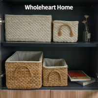 Natural Rattan Storage Basket Corn Husk Storage Box Fruit Container Storage Dirty Clothes Basket