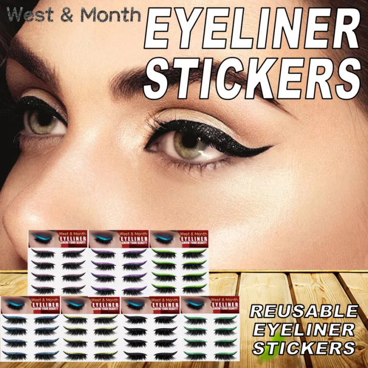 Eyelash Stickers, 4 Pairs Of Reusable Eyeliner And Eyelash Makeup