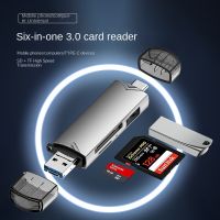 OTG Type C Micro Sd Card Reader Type C To Usb Otg Adapter 6 In 1 USB 3.0 TF Card USB Flash Drive Type C Card Reader