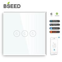 Bseed จอสัมผัสสมาร์ทสวิตช์ผนัง Wifi สวิตช์ Led 1/2/3Gang 1/2/3 Way Google Alexa App สวิตช์จ่ายไฟด้วยสายกลาง