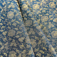 ผ้า jacquard ลายดอกบัวสีฟ้าโบราณสมัยราชวงศ์ถังและราชวงศ์ซ่ง