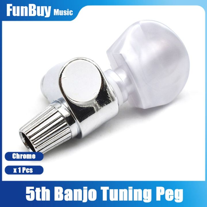 banjo-5th-geared-tuner-tuning-peg-machine-heads-with-white-pearl-button-banjo-parts-chrome