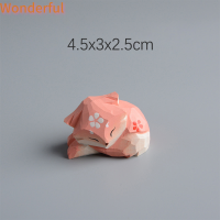 ?【Lowest price】Wonderful งานฝีมือแกะสลักทำด้วยมือแท้เครื่องประดับสุนัขจิ้งจอกพวงกุญแจสัตว์ขนาดเล็กกระเป๋าเป้สะพายหลังนักเรียนจี้สร้างสรรค์เดสก์ท็อปงานฝีมือตกแต่งสุนัขจิ้งจอก