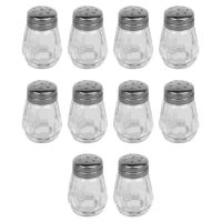 hotx【DT】 10 Pcs Sea Grinder Pepper Seasoning Jar Cheese Can Storage Manual Mill Peppercorn Set Glass Shaker