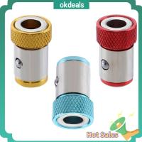 OKDEALS 5pcs โลหะสำหรับตกแต่ง ไขควงแหวนแม่เหล็ก เครื่องมือเจาะรู แม่เหล็กที่แข็งแกร่ง ดอกไขควงปากแบน สากลสากลสากล ป้องกันการกัดกร่อน อุปกรณ์เสริมสกรู สกรูสำหรับสกรู