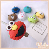 Sesame Street Disney ที่เก็บสายไฟอุปกรณ์ชาร์จลายการ์ตูนหมีน่ารักเคสสำหรับไอโฟนโทรศัพท์แอนดรอยด์ Oppo Huawei Vivo