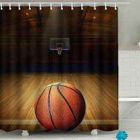 【CW】◙ஐ  Basketball Shower Curtain Sets for Boys Teens Athlete Gym Theme Polyester