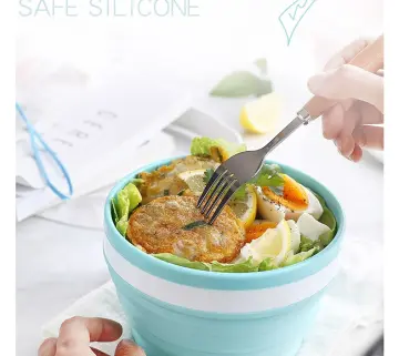 Silicone Folding Lunch Box Travel Bowl Portable Noodles Bowl