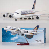 1160ขนาด50.5เซนติเมตรเครื่องบินแอร์บัส A380สิงคโปร์สายการบินรุ่น W แสงและล้อ D Iecast พลาสติกเรซิ่นเครื่องบินสำหรับคอลเลกชัน