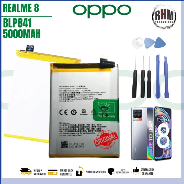 for Realme 8 (Battery model: BLP841 5000mAh) Original Equipment ...