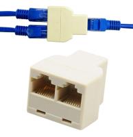 ตัวแยกสายแลน RJ45 Splitter Adapter 1 to 2 Ways Dual Female Port CAT5/CAT 6 LAN Ethernet Cable