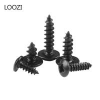 10/25/50pcs M3 M4 M5 M6 Black Carbon Steel Phillips Truss Head Cross Recessed Mushroom Head Self Tapping Screws Nails Screws  Fasteners