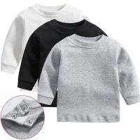 COD DSFGREYRTYRT 0-36Months Pure cotton Baby Boy Girl Long sleeve T-shirt bottoming shirt plain T-shirt Baby Basic Tee 100 COTTON