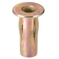 Multi-Grip Rivet-Nut, M8 Pre-Bulbed Shank Carbon Steel Color-Zinc-Plated Flat Head Threaded Insert Nut 125Pcs