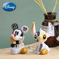 Disney Stitch Mickey Mouse Action Figure Cartoon Anime Figures Black Gold Figurine Car Home Decoration Children Collection Toys