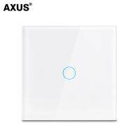 ใหม่ AXUS แผงไฟ Led กระจกเทมเปอร์คริสตัล AC100-240V สวิตช์สัมผัสสวิตช์ไฟติดผนัง EU/US 1/2/3 Gang เซ็นเซอร์ Interruttore Power Points Switche