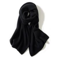 Scarf womens thick and versatile warm knitted shawl dual-use Black