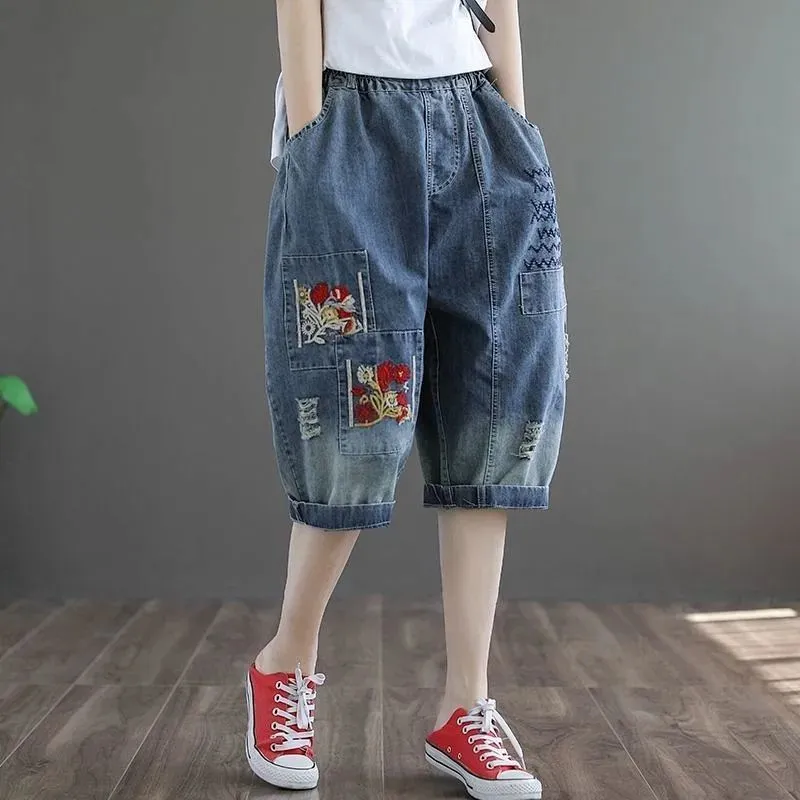 oversized jeans shorts