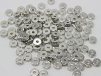 200 Silver Colour Tone Metallic Acrylic Disc Heishi Beads 8mm Spacer Jewelry Making