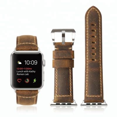 ✗ สายหนังแท้สำหรับ Apple Watch Band 44mm 40mm iWatch สร้อยข้อมือนาฬิกา Apple Watch 6 SE 5 4 3 2 สาย 42mm 38mm Watchband