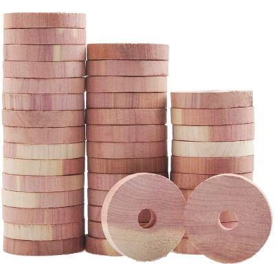 40 Packs Aromatic Cedar Blocks for Clothes Storage,Natural Cedar Wooden Rings for Hangers,Closet Storage and Drawers