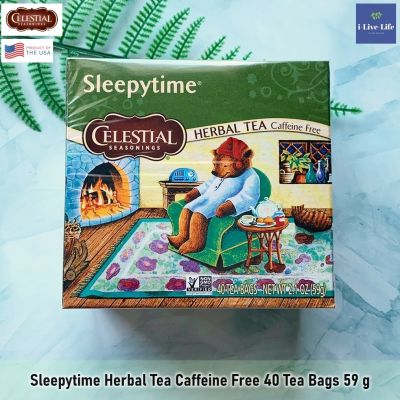 Celestial Seasonings - Sleepytime Herbal Tea Caffeine Free 40 Tea Bags 59 g ชุดถุงชาสมุนไพร เพื่อการนอนหลับ 40 ถุง หลับลึก หลับสบาย
