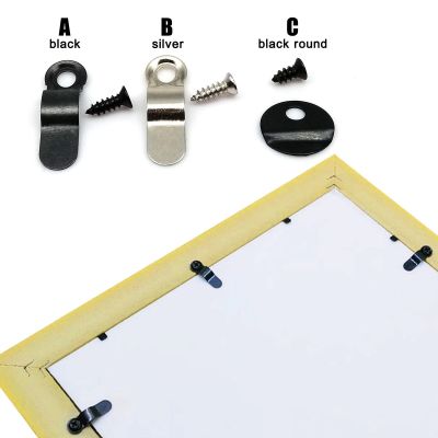 50pcs Metal Iron Bent Bow Arch Elastic Picture Photo Mirror Frame Back Board Turnbutton Turn Clip with Screws