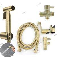 Gold Toilet spray bidet sprinklers Muslim Sprayer shower head Hook holder Water hose T valve Douche Handheld WC Bathroom YB8TH