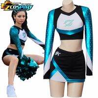 Euphoria Cheerleader Uniform Maddy Outfit Long Sleeve Crop Top With Mini Skirt Set High School Womens Cheerleader Costume