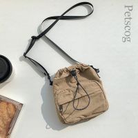 【CC】 Canvas Small Shoulder Crossbody Ladies Drawstring Messenger Purse Fashion Purses