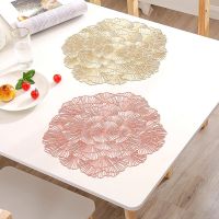 【CC】☒✵┅  Table Hibiscus Bronzing Placemat Hollow Insulation Coaster Bowl Resistant