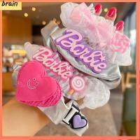 BRAIN แฟชั่นสำหรับผู้หญิง ตุ๊กตาบาร์บี้ scrunchie สีทึบทึบ อีลาสติก เชือกมัดผม ที่มัดผม อุปกรณ์เสริมผม ยางรัดผม สำหรับผู้หญิง