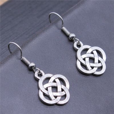【cw】 Fashion Antique Color Chinese Knot Pendant Earrings Drop ！