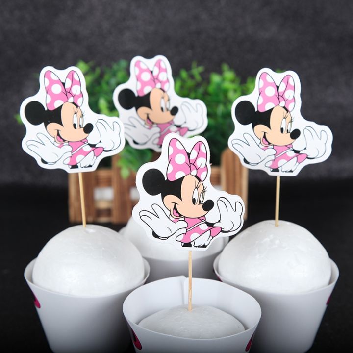 cw-12pcs-wrappers-toppers-minnie-colored-paper-kids-birthday-decorations-supplies
