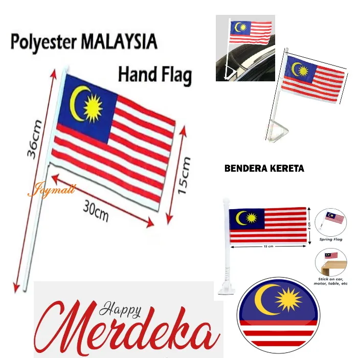 【joymall】malaysia Hand Flag Bendera Malaysia Bendera Tangan Malaysia Handflag Bendera Kereta Car