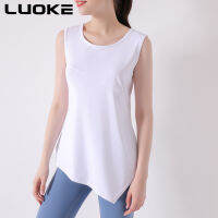 Luoke กีฬา Tanktop ผู้หญิงที่มีแผ่นอก,ชุดออกกำลังกาย,เสื้อผ้าโยคะ,Quick-Drying Breathable ยืดเสื้ิอแขนกุด Top