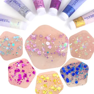 Body Glitter Gel Face Lip Sequin Eye Shadow Stage Festival Makeup Hair  Glitter Powder Decoration Party Fish Scales Highlighter