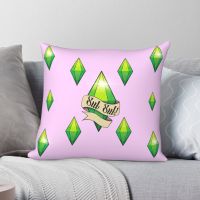 [FAZOZO Home Textile Store] Sul Sims 4 Plumbab ปลอกหมอนโพลีเอสเตอร์ผ้าลินินกำมะหยี่ Creative Zip Decor โยนหมอน Home Cushion Case 45x45