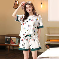 2021M-5xl Plus Size 100 Cotton Womens nightie Pyjamas Short Pajamas Set Summer Sleepwear Home Clothes 100kg Pijamama verano mujer