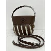 2023 new Tory Burch Mcgraw Series Small Size Stripe Die Cut Bucket Bag Tote Single Shoulder Bag Crossbody bag