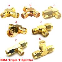 สินค้าใหม่1ชิ้น50Ohm RF โคซายน์ SMA/RP-SMA ตัวผู้/ตัวเมียไปยังคู่ SMA/RP-SMA ตัวเมีย/ตัวแยกหัวต่อตัวผู้3ทาง