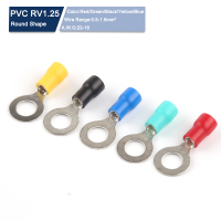 100PCS RV1.25-3 4 5 6 8 10 12 แหวนฉนวน CRIMP TERMINAL สายไฟสายไฟเชื่อมต่อ AWG 22-16-yfm6