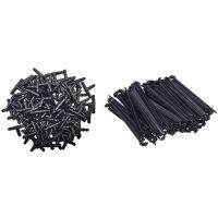 50Pcs C-Shaped 4/7mm Drip Irrigation Pipe Bracket with 200Pcs 1/4 Inch Barbed Tee Fittings,for 1/4 Inch Hose Connectors