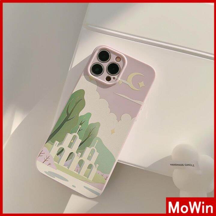 mowin-เข้ากันได้สำหรับ-เคสไอโฟน-เคสไอโฟน11-เคส-iphone-11-เคส-iphone-ครีมเคลือบเงาฟิล์มนุ่ม-tpu-เคสกล้องกันกระแทกป้องกันภาพวาดสีน้ำมันแบบเรียบง่ายโบสถ์เข้ากันได้กับ-iphone-13-pro-สูงสุด-12-11-xr-xs-สูง